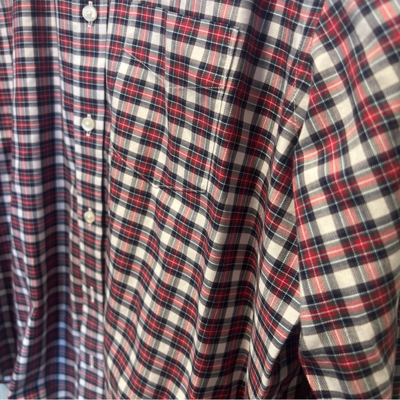 UNTUCKIT Mens Red Blue Plaid Button Down  Shirt Large Wrinkle Free - Picture 9 of 11